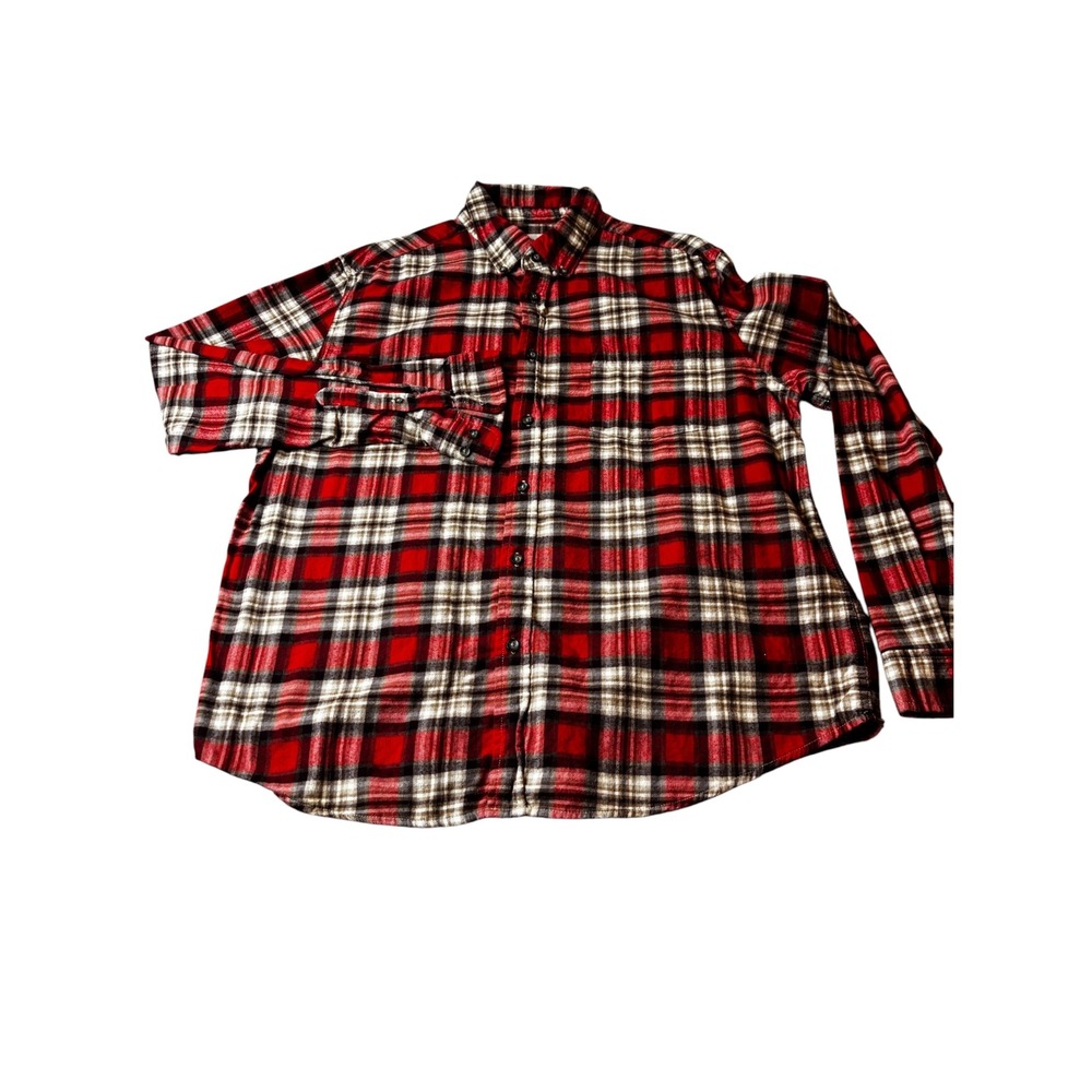 Goodfellow & Co Mens XL Red Plaid Flannel Button Down Shirt Standard Fit
